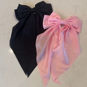 Elegant Black and Pink Hair Bows